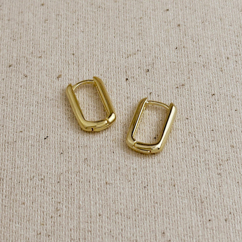 oblong hoop | 18K gold filled earrings