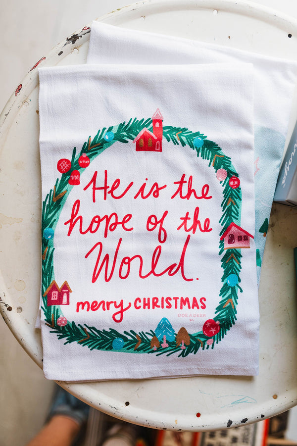 hope of the world | Christmas flower sack towel