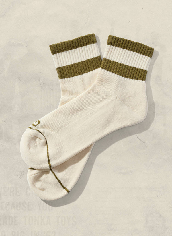 striped quarter socks | cactus