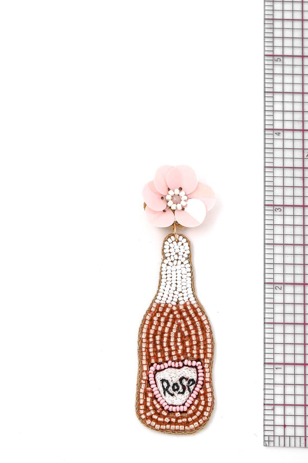 beaded champagne bottle | earrings