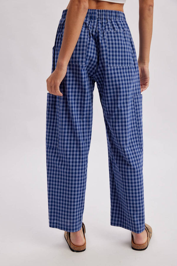 plaid patch pants | blue + navy