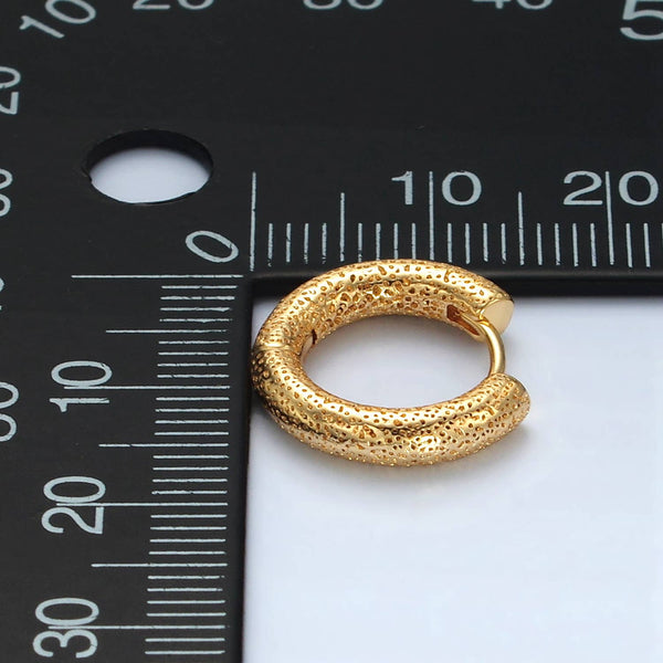 dotted textured huggie | 24k gold filled