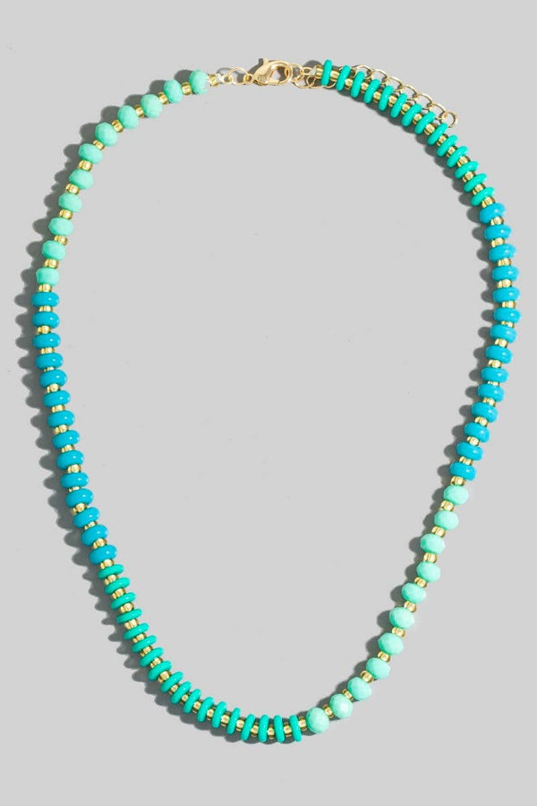 stone + glass beaded necklace
