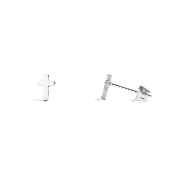 cross stud | 18k gold earrings