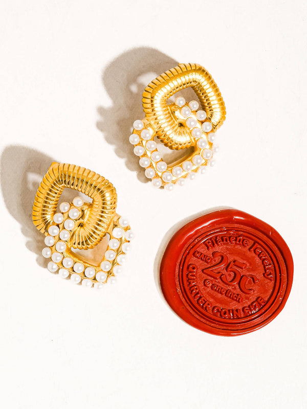 pearl chain earring | 18k gold