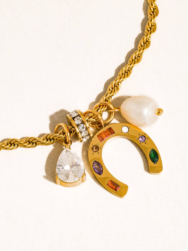 western charm necklace | 18k gold