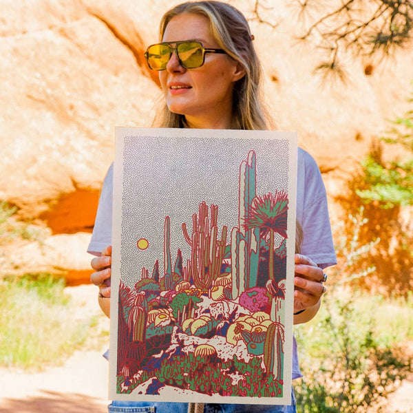 cactus plant art print | 12 x 18