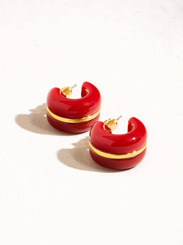 arlo hoop earring | red