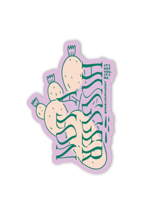 not a hugger lilac + green | sticker