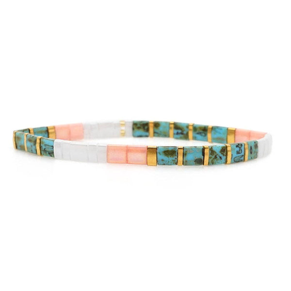 colorful stack bracelet | turquoise + multi