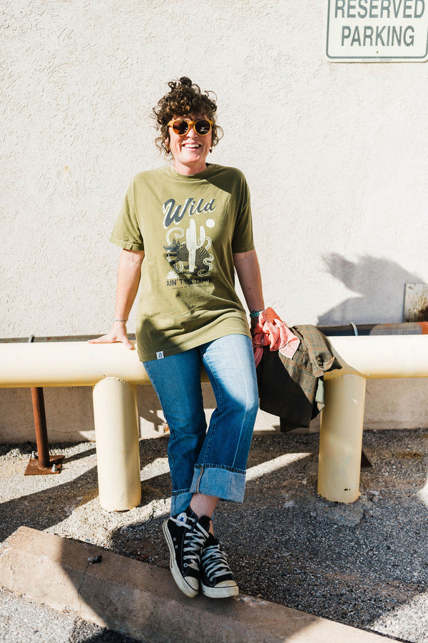 wild ain't for tamin' | faded olive relaxed tee