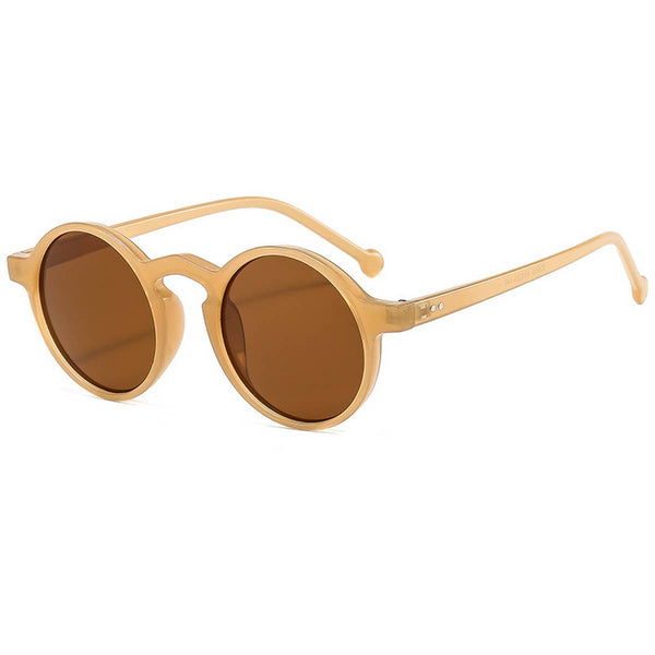 round frame sunglasses | cream brown