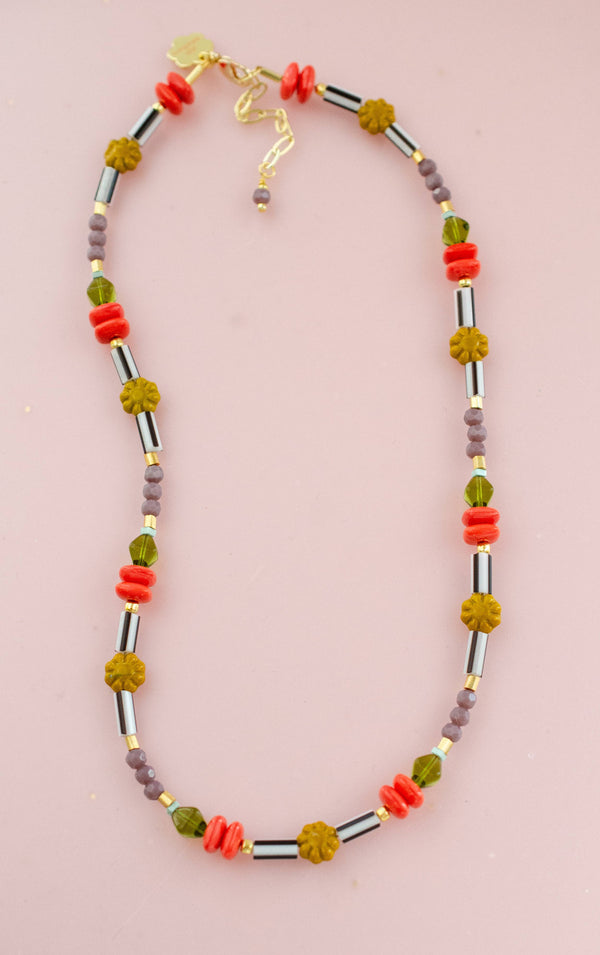 nixie flower beaded necklace