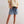 lace-up shorts | blue denim