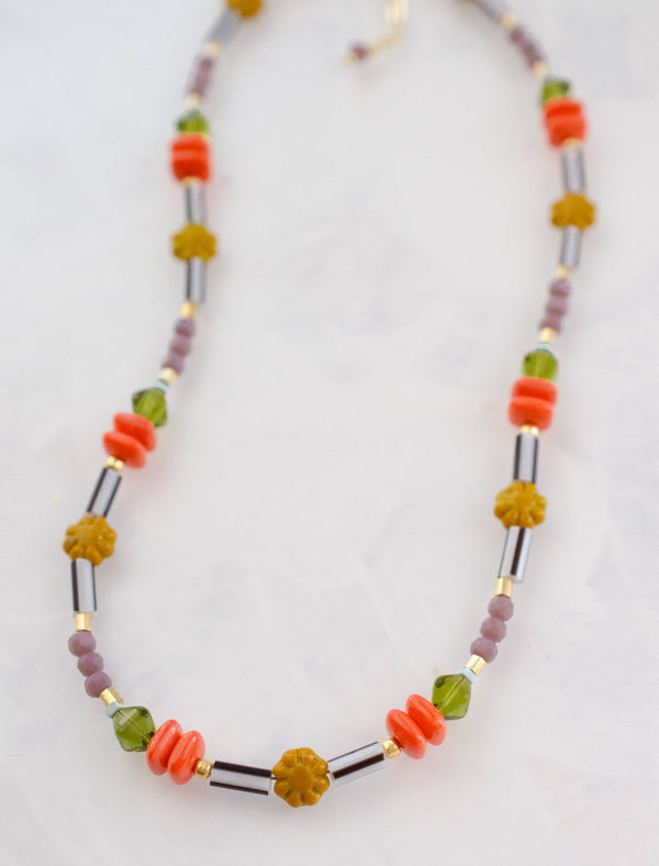 nixie flower beaded necklace