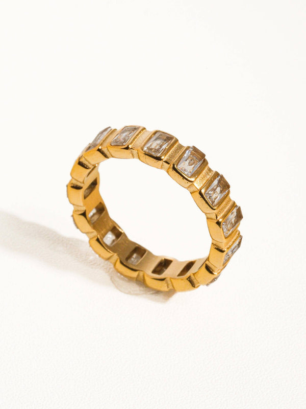 rhinestone ring | non-tarnish gold