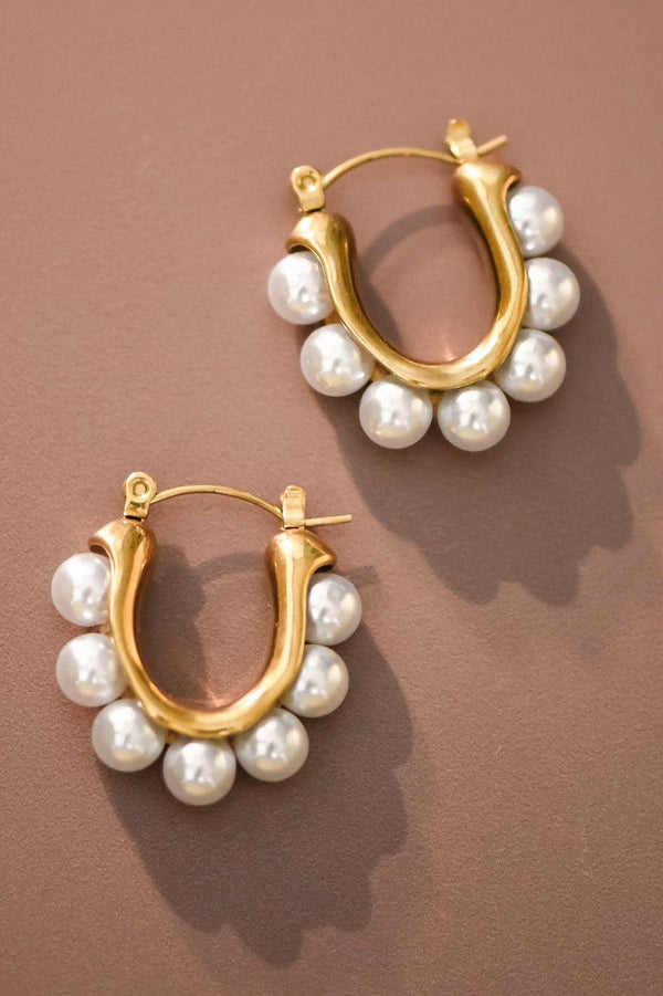 pearl ball hoop | earring