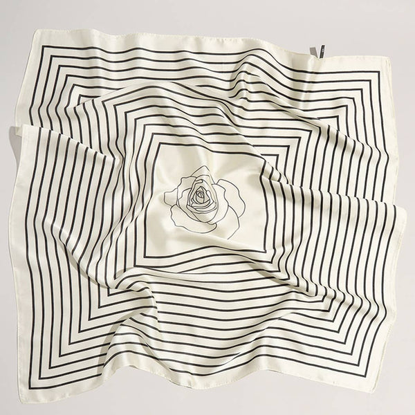 rose print + stripe | soft scarf