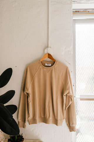 long sleeve lightweight sweatshirt | solid taupe