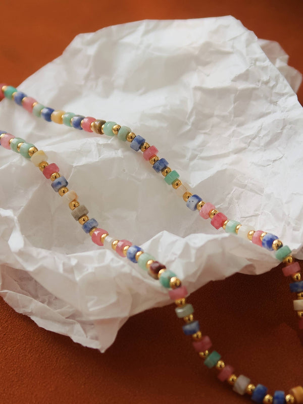 bead boho necklace | multi color