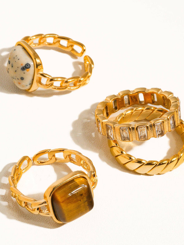 rhinestone ring | non-tarnish gold