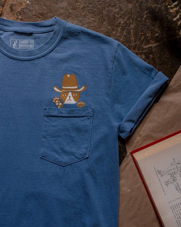 cowboy cat western | pocket tee