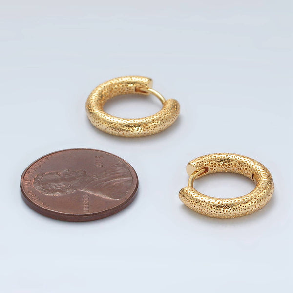 dotted textured huggie | 24k gold filled