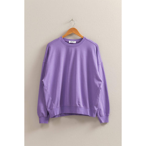 warm long sleeve french terry sweatshirt | wisteria