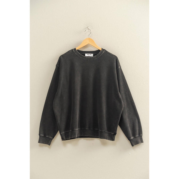 oversized mineral washed sweatshirt | vintage black