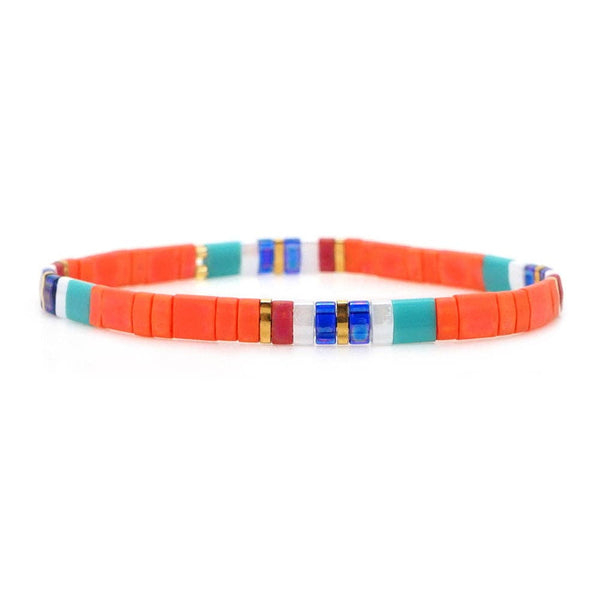 colorful stack bracelet | orange + multi