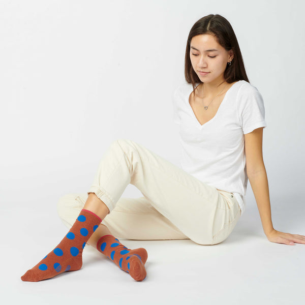 dot crew socks | rust