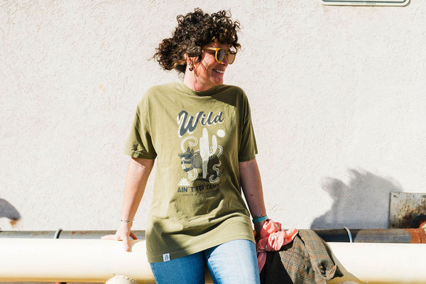 wild ain't for tamin' | faded olive relaxed tee