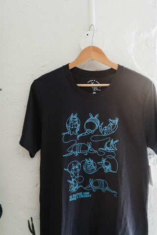 all together now armadillo | charcoal tee