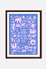 yesterday is gone print 12x18 | blue + pink