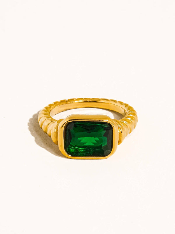 laverne cocktail ring | 18k gold green cz