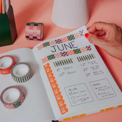 washi tape set | checkerboard + floral