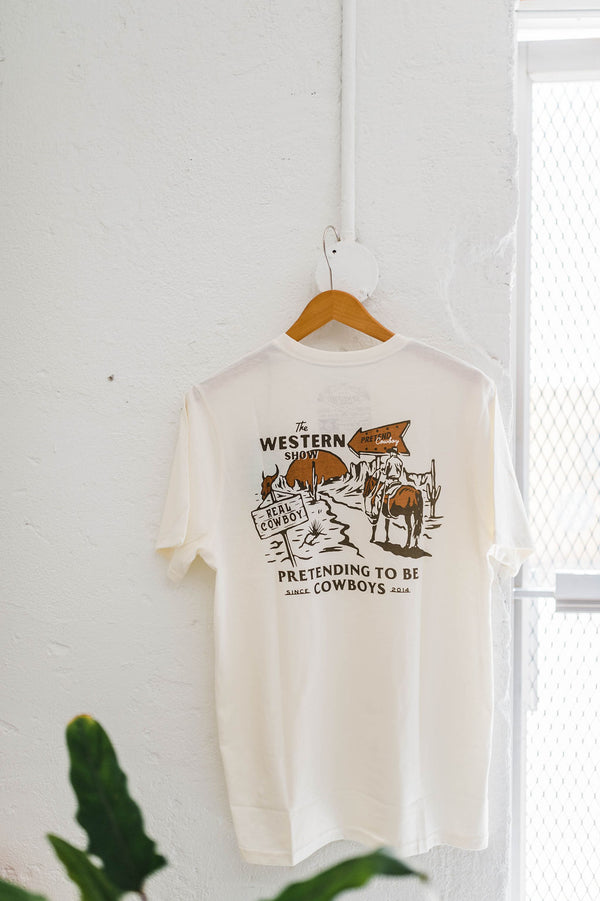 western show | antique white tee