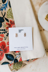 mini cz drop stud | 18k gold earrings