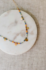 beaded hearts necklace | 18k gold necklace