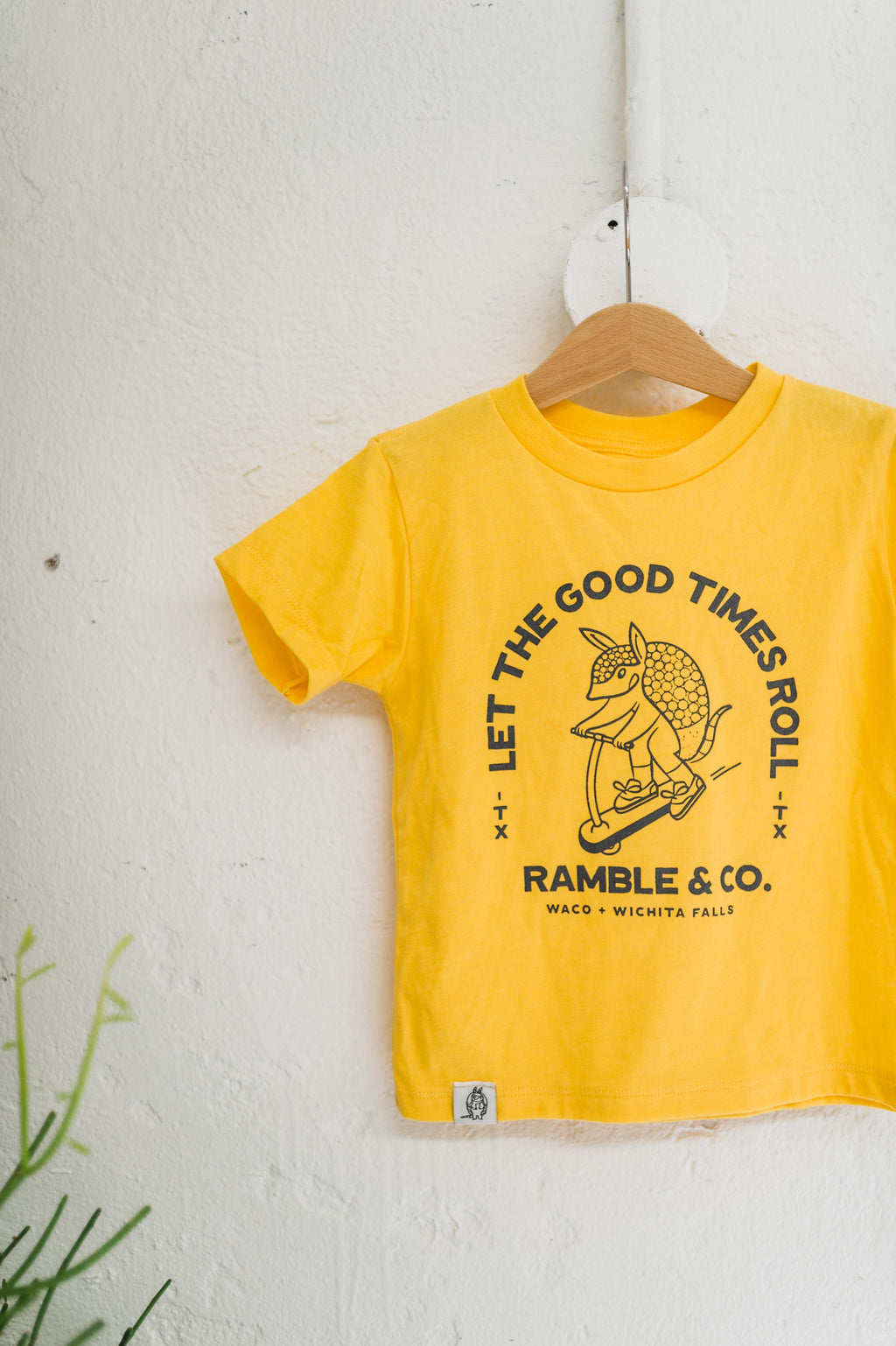 let the good times roll | youth + kids heather yellow tee