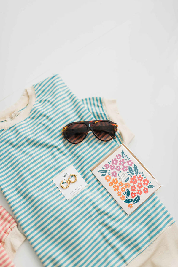 penny loose fit top | blue stripe