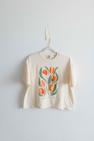 celebrate the little things | cream boxy cropped tee