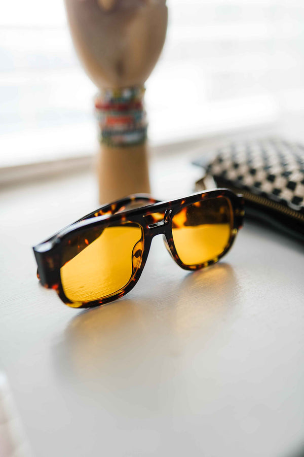 ellen retro sunglasses | tortoise + orange