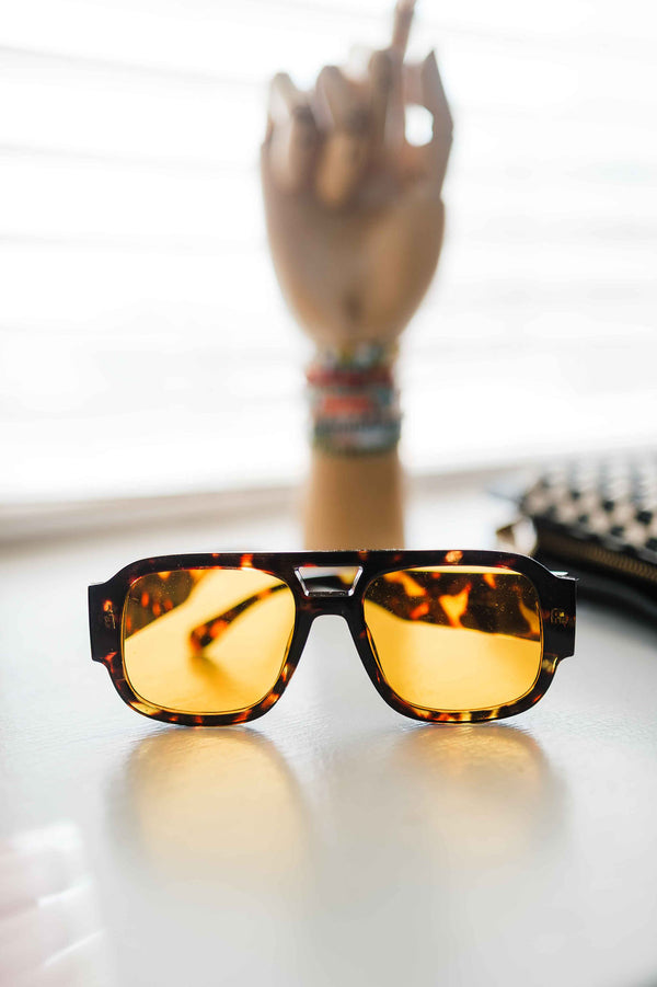 ellen retro sunglasses | tortoise + orange