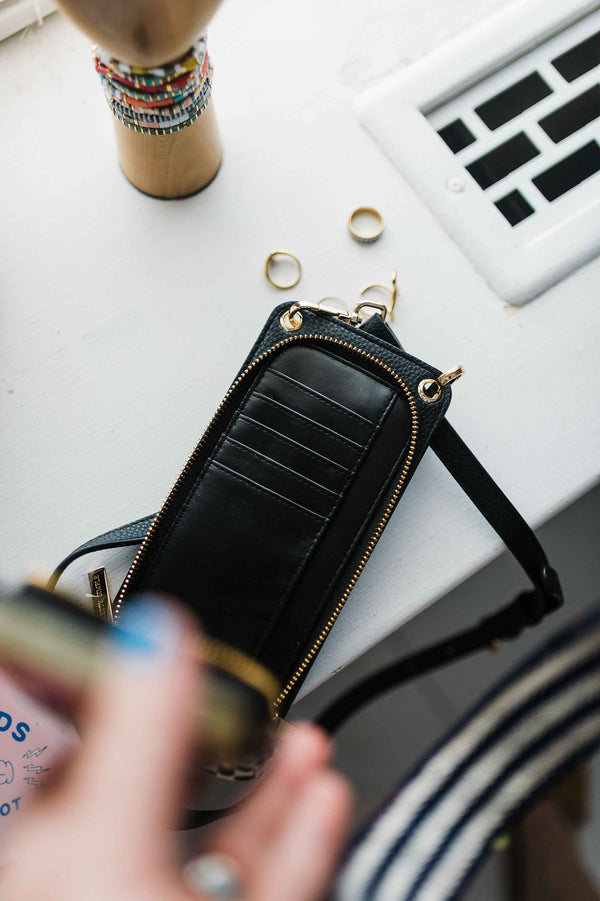 double duty phone bag | checkered black