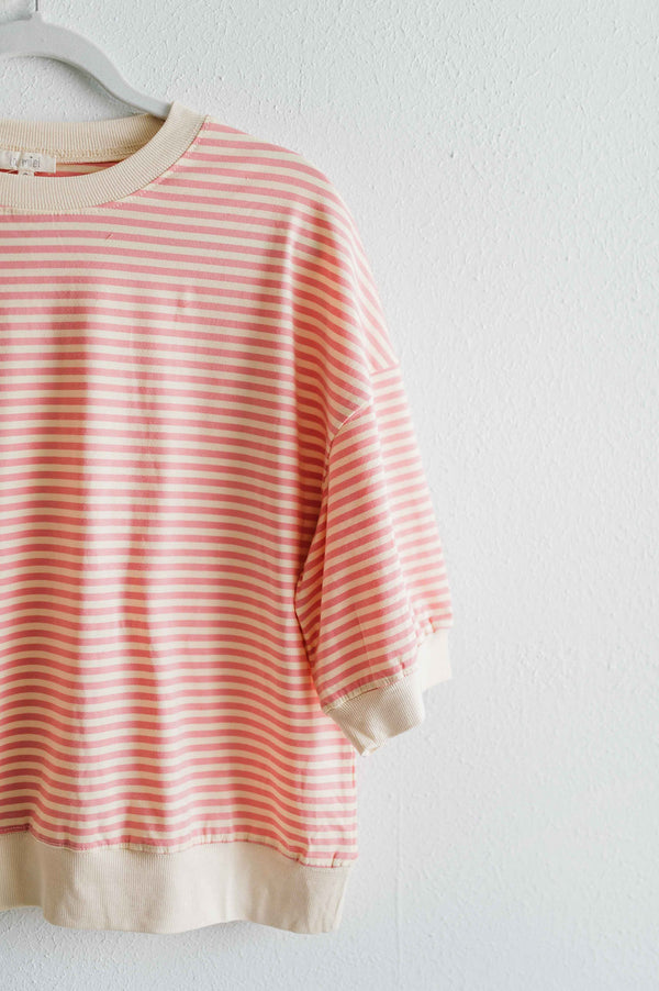 penny loose fit top | pink stripe