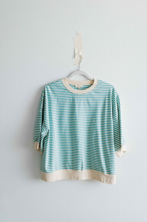 penny loose fit top | blue stripe