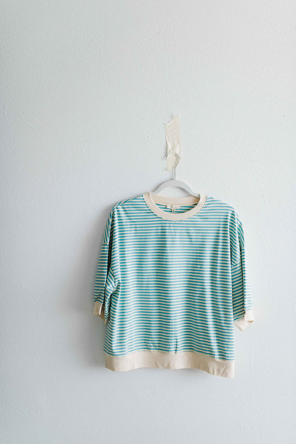 penny loose fit top | blue stripe