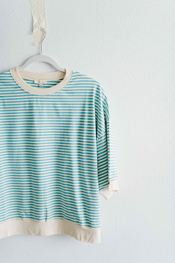 penny loose fit top | blue stripe