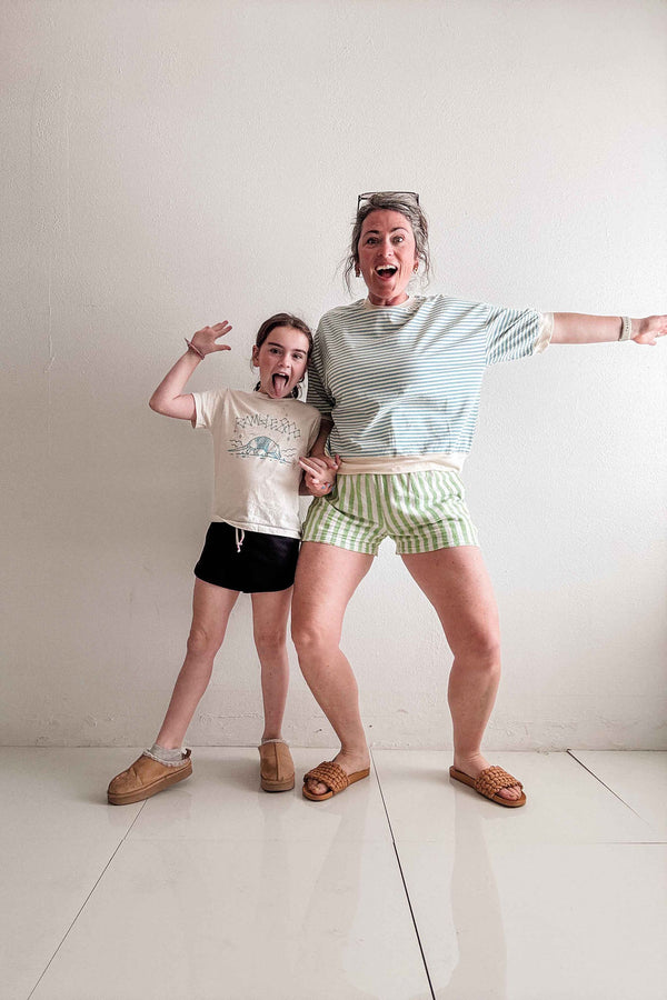 penny loose fit top | blue stripe